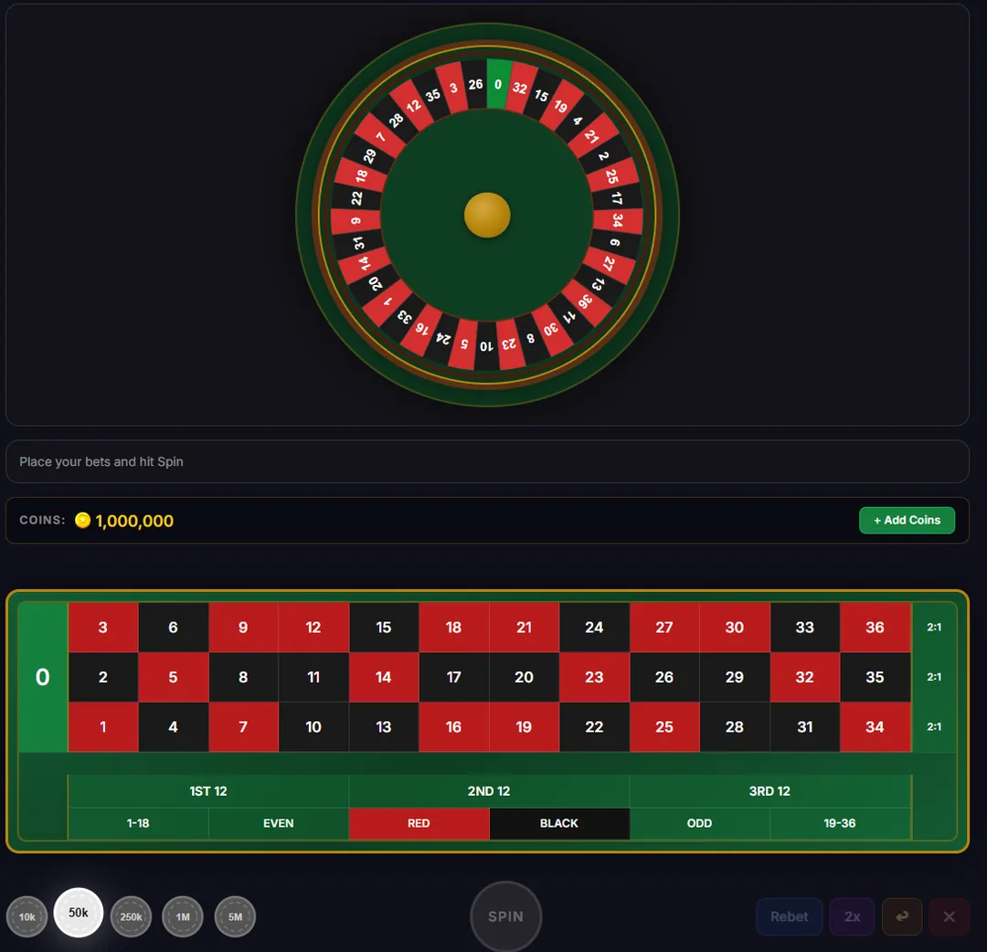 Roulette Simulator screenshot